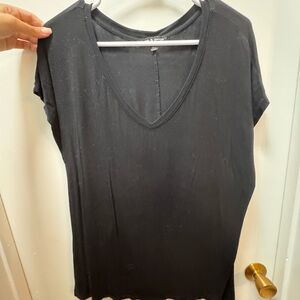 Cable & Gauge Black Cap Sleeve Relaxed T-Shirt